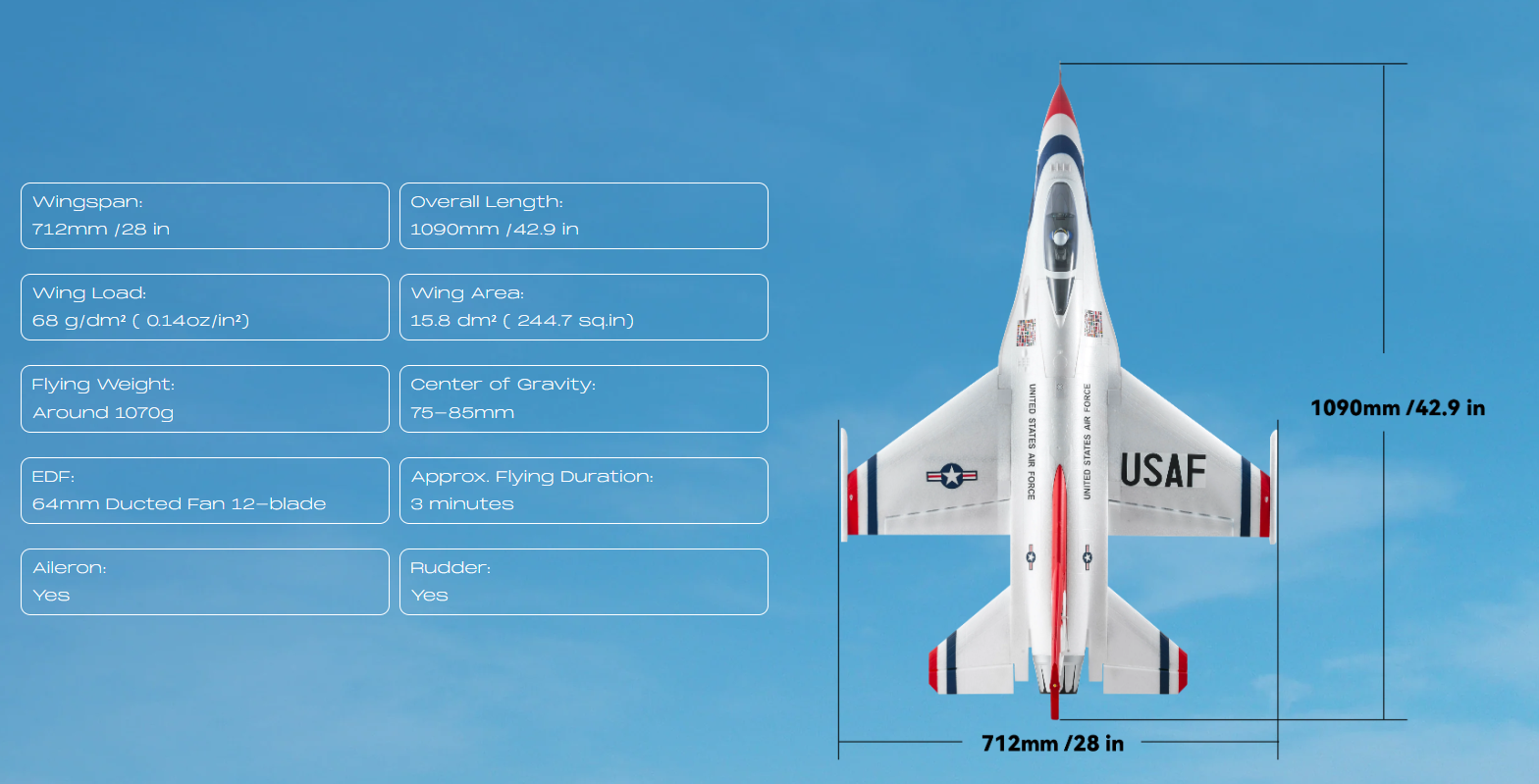 FMS-F-16-Fighting-Falcon-64mm-EDF-Jet-EPO-RC-Flugzeug-Jaumlger-PNP-2021856-9